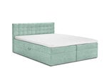 Кровать Mazzini Beds Jade 200x200 см, светло-зеленая