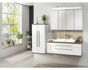 Нижний шкафчик для ванной комнаты Fackelmann Stanford, белый/коричневый цена и информация | Шкафчики для ванной | kaup24.ee