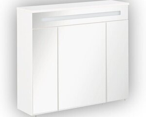 Верхний шкафчик для ванной со светодиодной подсветкой Кара 3D, белый цена и информация | Шкафчики для ванной | kaup24.ee