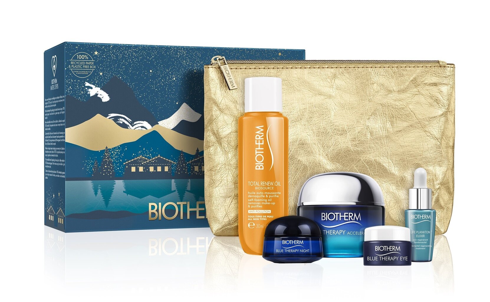 Noorendav näohooldustoodete komplekt Biotherm Blue Therapy Accelerated Anti-Aging: kreem, 50 ml + puhastusõli, 30 ml + öökreem, 15 ml + silmaümbruskreem, 5 ml + seerum, 7 ml hind ja info | Näokreemid | kaup24.ee