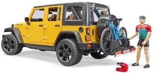 Mudelauto Jeep Wrangler ja jalgrattur mägijalgrattaga Bruder, 02543 цена и информация | Игрушки для мальчиков | kaup24.ee