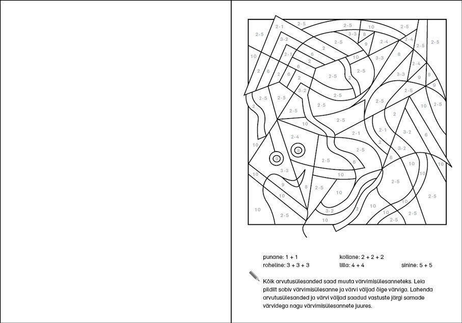 Matemaatika värviraamat. Korrutamine ja jagamine 10 piires hind ja info | Värviraamatud | kaup24.ee
