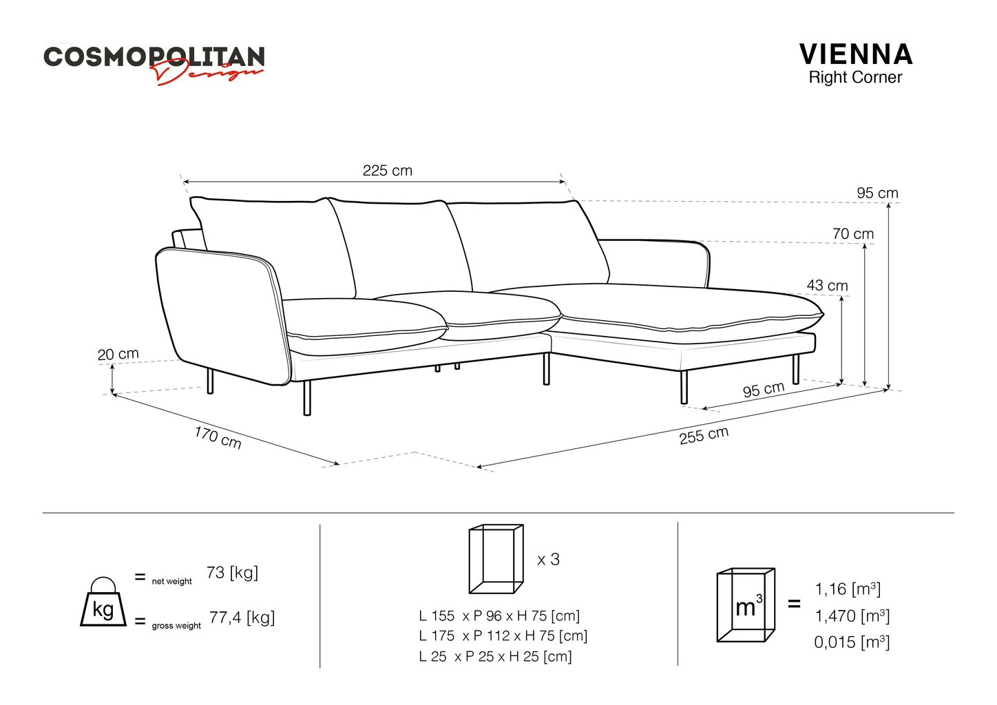 Pehme nurgadiivan Cosmopolitan Design Vienna, kollane/must цена и информация | Nurgadiivanid ja nurgadiivanvoodid | kaup24.ee