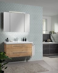 Peegli ja LED-valgustusega kapp Fackelmann Milano 3T, pruun цена и информация | Шкафчики для ванной | kaup24.ee