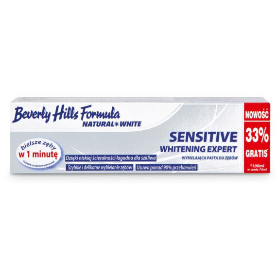 Valgendav hambapasta Beverly Hills Formula Natural + White Sensitive 100 ml цена и информация | Suuhügieen | kaup24.ee
