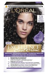 Краска для волос L'Oréal Paris Excellence Cool Creme, 3.11 Ultra темная пепельная брюнетка цена и информация | Краска для волос | kaup24.ee