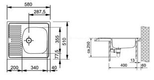 Köögivalamu FRANKE EUROSTAR ETL/ETN 611-58 hind ja info | Köögivalamud | kaup24.ee