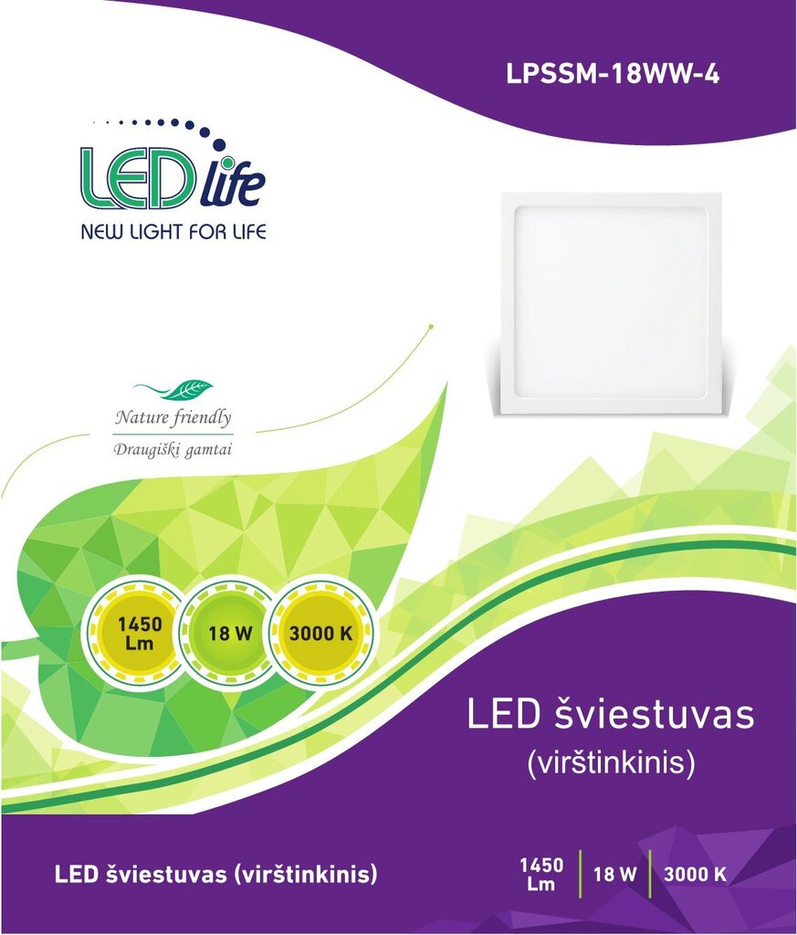 LED-seinavalgusti LEDlife, 18W hind ja info | Seinavalgustid | kaup24.ee