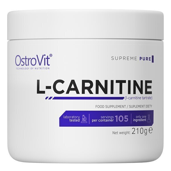 Toidulisand - karnitiinipulber OstoVit L-Carnitine (210 g) hind ja info | Aminohapped | kaup24.ee