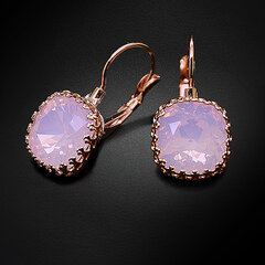 Naiste kõrvarõngad DiamondSky „Vintage V (Rose Water Opal)“ koos Swarovski kristallidega цена и информация | Серьги | kaup24.ee