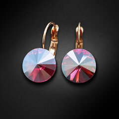 Naiste kõrvarõngad DiamondSky „Clarice II (Fuchsia Shimmer)“ koos Swarovski kristallidega hind ja info | Kõrvarõngad | kaup24.ee