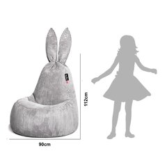 Kott-tool Qubo™ Daddy Rabbit Silver, helehall цена и информация | Кресла-мешки и пуфы | kaup24.ee