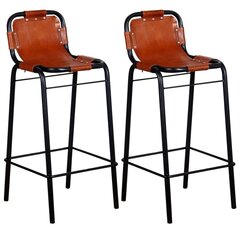 Барные стулья, 2 шт., настоящая кожа, 46x45x94 см цена и информация | Стулья для кухни и столовой | kaup24.ee