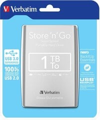 Verbatim Store 'n' Go 2.5" 1TB USB 3.0 hind ja info | Välised kõvakettad (SSD, HDD) | kaup24.ee