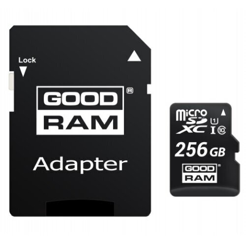 Mälukaart Goodram MicroSDHC 256GB Class 10/UHS 1 + Adapter цена и информация | Mobiiltelefonide mälukaardid | kaup24.ee