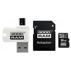 Goodram All In One 16GB Class 10/UHS 1 + Adapter + USB Reader цена и информация | GoodRam Накопители данных | kaup24.ee