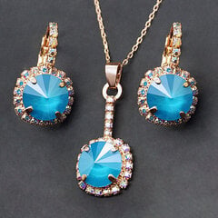 Комплект "Кларис VII (Azure Blue)" с кристаллами Swarovski™ цена и информация | Комплект украшений Inca Сердце Единорог (5 pcs) | kaup24.ee