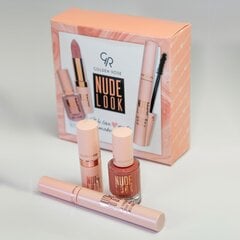 Kosmeetika komplekt Golden Rose Nude Look: huulepulk + ripsmetušš + küünelakk hind ja info | Huulepulgad, -läiked, -palsamid, vaseliin | kaup24.ee