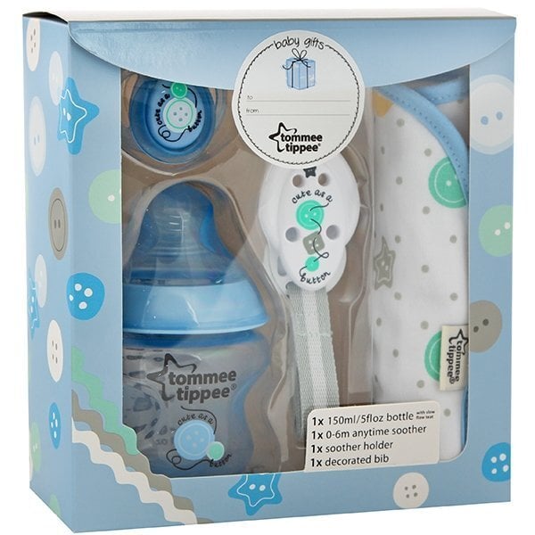 Kingituste komplekt poistele Tommee Tippee Cute as a Button, 150ml, 0+ kuud, 42354677 цена и информация | Lutipudelid ja aksessuaarid | kaup24.ee