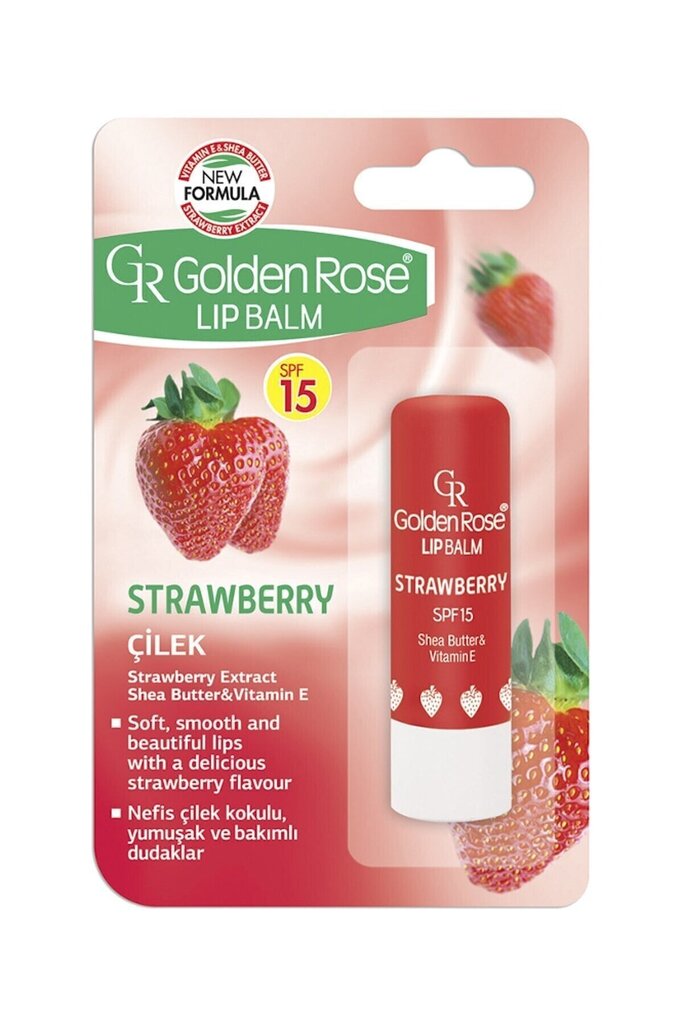 Huulepalsam Golden Rose SPF15 4,6 g, 04 Strawberry hind ja info | Huulepulgad, -läiked, -palsamid, vaseliin | kaup24.ee