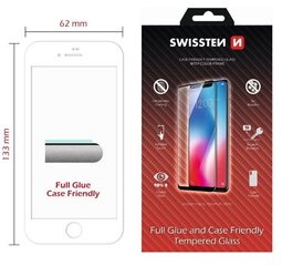 Swissten Full Face 5D Tempered Glass Защитное стекло для экрана Apple iPhone 7 / 8 белый цена и информация | Защитные пленки для телефонов | kaup24.ee