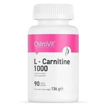 Toidulisand - OstroVit L-Carnitine 1000 aminohapped (90 tabl.) hind ja info | Aminohapped | kaup24.ee