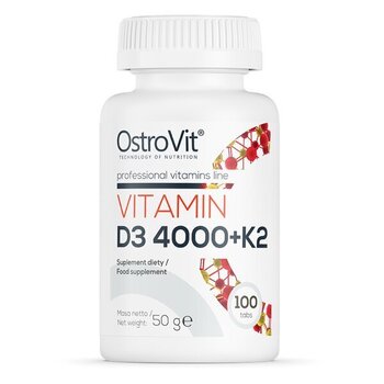 Toidulisand - OstroVit Vitamin D3 4000 + K2 (100 tabletti) hind ja info | Vitamiinid | kaup24.ee