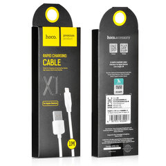 USB кабель Hoco X1 microUSB 2.0 м, белый цена и информация | Кабели для телефонов | kaup24.ee