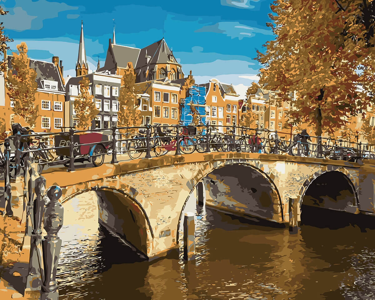 Maalid numbrite järgi TM TSVETNOY Kanal Amsterdamis, 40x50 cm цена и информация | Maalid numbri järgi | kaup24.ee