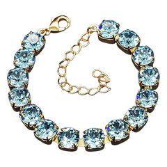 Käevõru naistele DiamondSky „Classic (Aquamarine Blue)“ Swarovski kristallidega hind ja info | Käevõrud, käeketid | kaup24.ee
