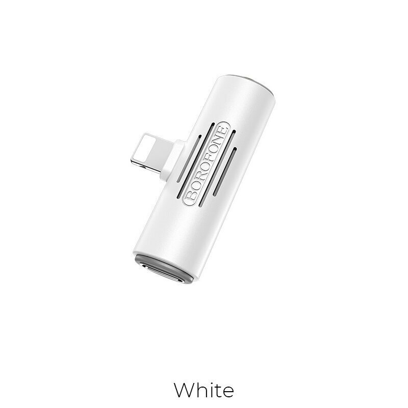 Adapter Borofone BV7 alates Lightning kuni Lightning + 3,5mm, valge цена и информация | USB jagajad, adapterid | kaup24.ee