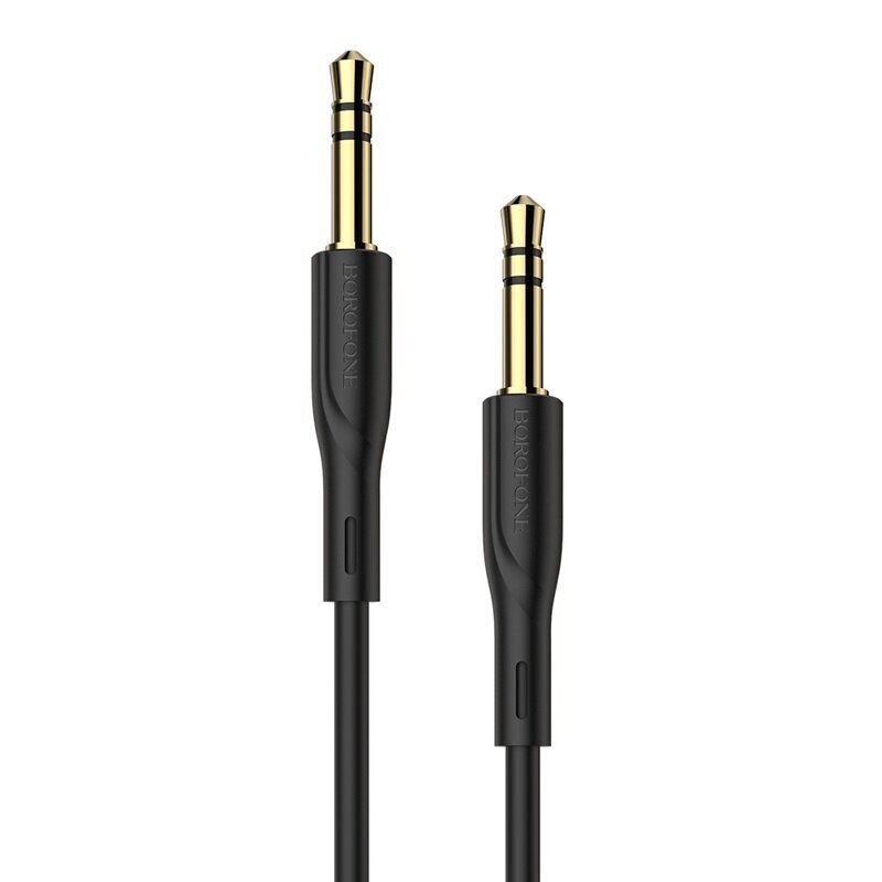 Audio adapter 3,5mm kuni 3,5mm Borofone BL1, must цена и информация | Mobiiltelefonide kaablid | kaup24.ee