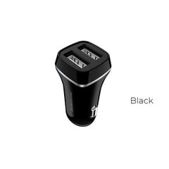 Autolaadija Borofone BZ2 kahe USB pistikuga (2.4A), must hind ja info | Mobiiltelefonide laadijad | kaup24.ee