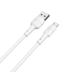 USB кабель Borofone BX30 microUSB силиконовый 1.0 м, белый цена и информация | Кабели для телефонов | kaup24.ee