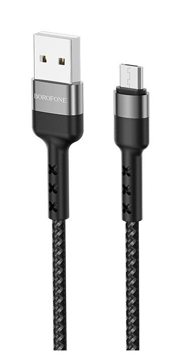 Laadimisjuhe Borofone BX34 microUSB 1.0m, must hind ja info | Mobiiltelefonide kaablid | kaup24.ee