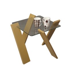 Кофейный столик Roman Mini, прозрачный/желтый цена и информация | Журнальные столики | kaup24.ee