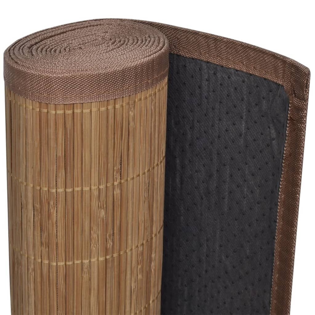 Ristkülikukujuline pruun bambusvaip 80 x 200 cm hind ja info | Vaibad | kaup24.ee