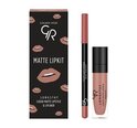 Huulemeigi komplekt Golden Rose Longstay matte Lipkit Warm Nude: matt vedel huulepulk Longstay Liquid Matte nr 13 5,5 g + huulepliiats Dream Lips Liner Nr 503 1,6 g