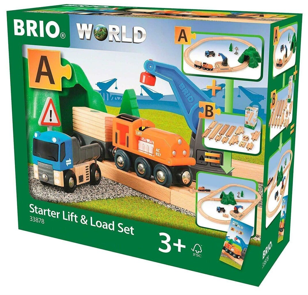 Rongikomplekt rongiradadega Starter Lift & Load Brio Railway, 33878 цена и информация | Poiste mänguasjad | kaup24.ee