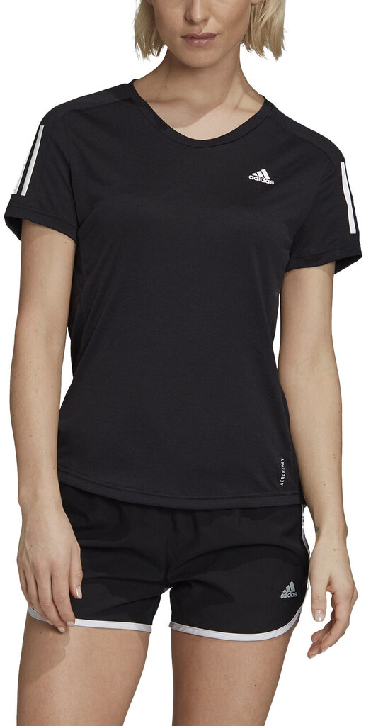 Pluus Adidas Own The Run Tee, must hind ja info | Naiste spordiriided | kaup24.ee