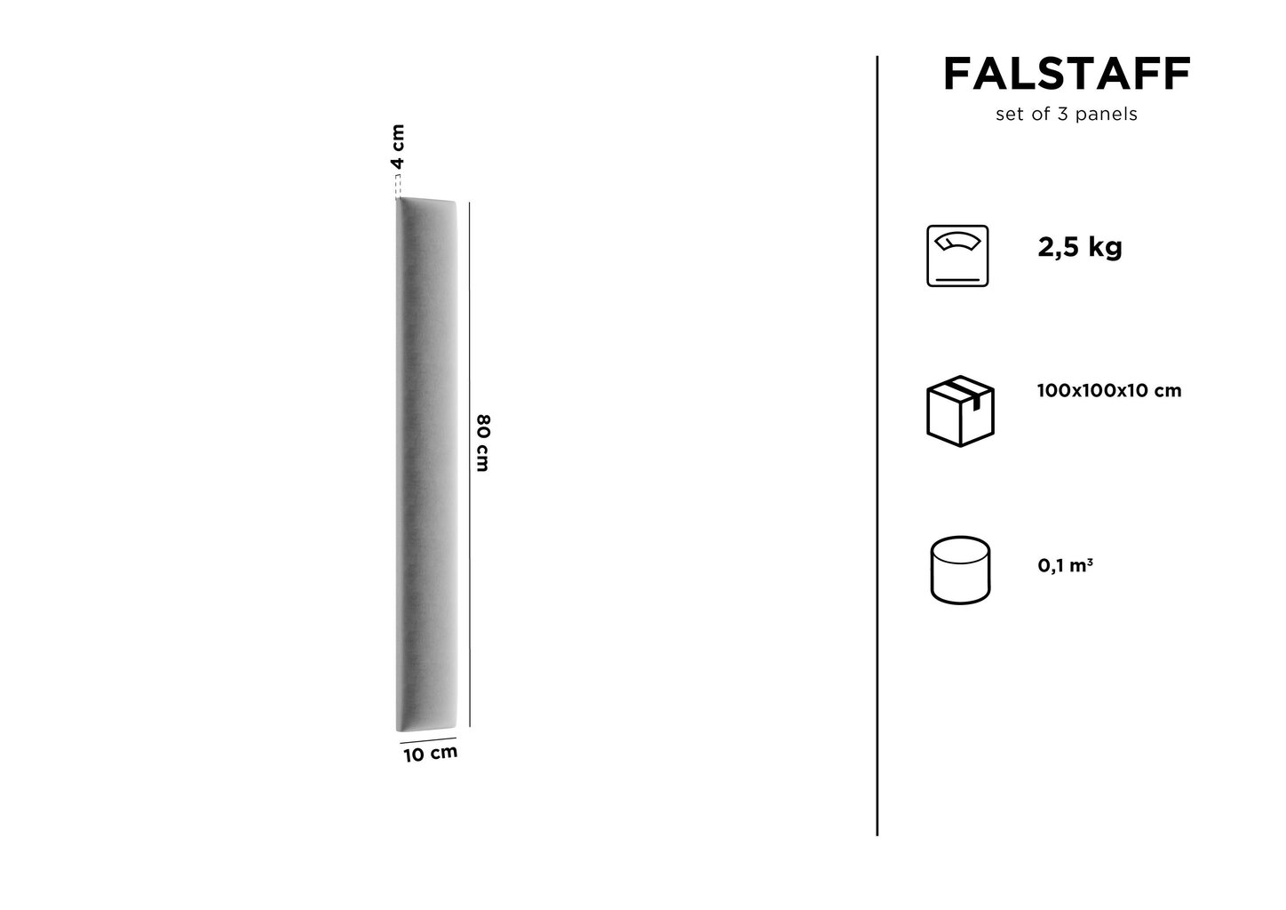 Pehmed seinapaneelid, 3 tk, Kooko Home Falstaff R3, helebeežid hind ja info | Pehmed seinapaneelid | kaup24.ee