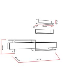 Секция Ayaz, белая/коричневая цена и информация | Секция КАЛАБРИНИ I, белая | kaup24.ee