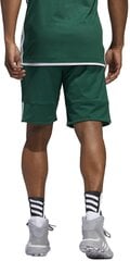 Lühikesed korvpallipüksid Adidas 3g Spee Rev Shorts, roheline/valge hind ja info | Meeste spordiriided | kaup24.ee