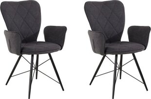 Комплект из 2-х стульев с подлокотниками Notio Living Viola, темно-серый цена и информация | Стулья для кухни и столовой | kaup24.ee