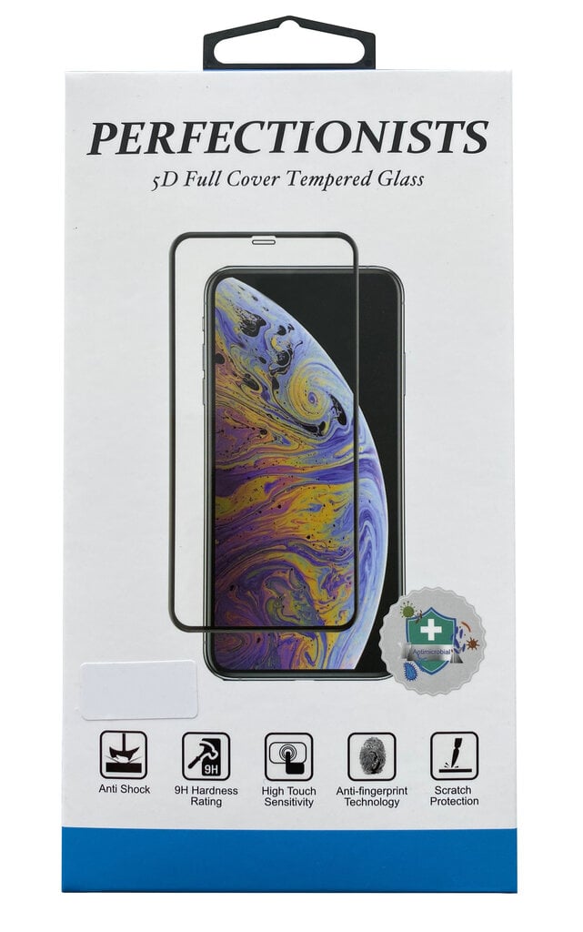 LCD kaitsev karastatud klaas 5D Perfectionists Apple iPhone 12 mini Mini kumer, must hind ja info | Ekraani kaitsekiled | kaup24.ee