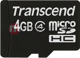 Transcend TS4GUSDC4 MicroSD 4GB цена и информация | Карты памяти | kaup24.ee