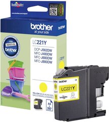BROTHER LC221Y ink yellow 260 pages цена и информация | Картриджи для струйных принтеров | kaup24.ee