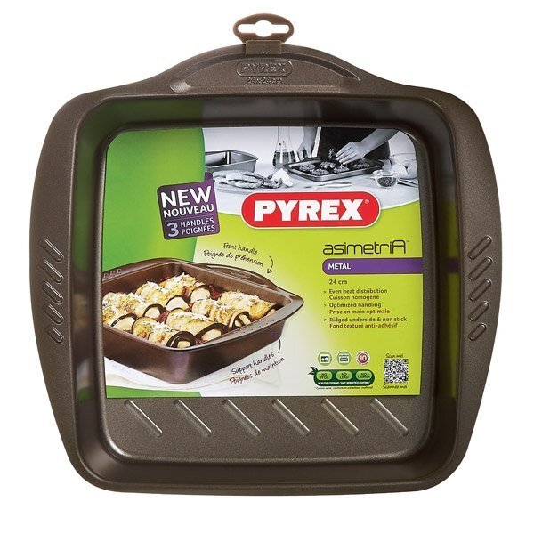 Ahjuvorm Pyrex Asimetria Metall (24 x 24 cm) цена и информация | Ahjuvormid ja küpsetustarvikud | kaup24.ee