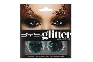 Glitter näole ja kehale BYS, sinakasroheline цена и информация | Тушь, средства для роста ресниц, тени для век, карандаши для глаз | kaup24.ee