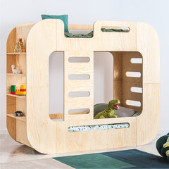 Двухъярусная кровать Selsey Batria детский домик 80 х 200 см, коричневый цена и информация | Кровати | kaup24.ee